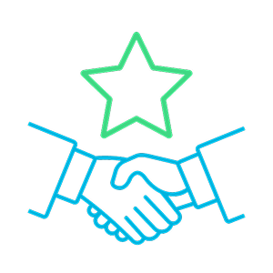 握手と星のモチーフで会員制福利厚生サービスの特典を表現したアイコン