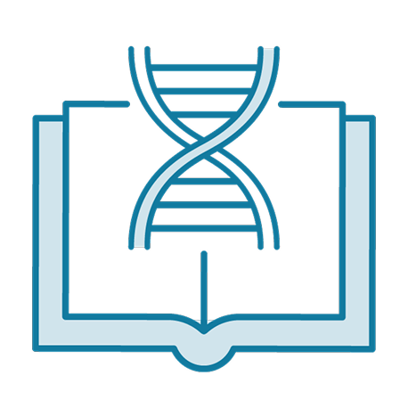 DNA二重らせんをモチーフにした医療・バイオ業界への理解と専門知識を示すアイコン